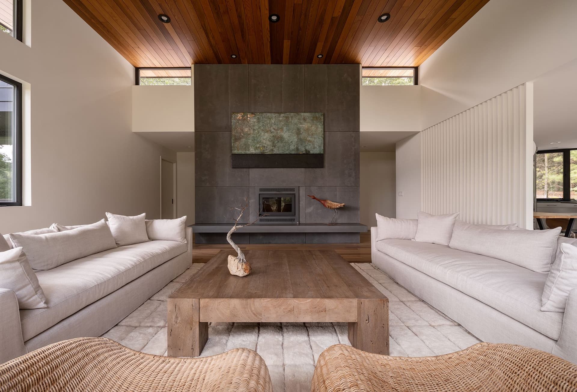 Dune Forest Retreat Fireplace