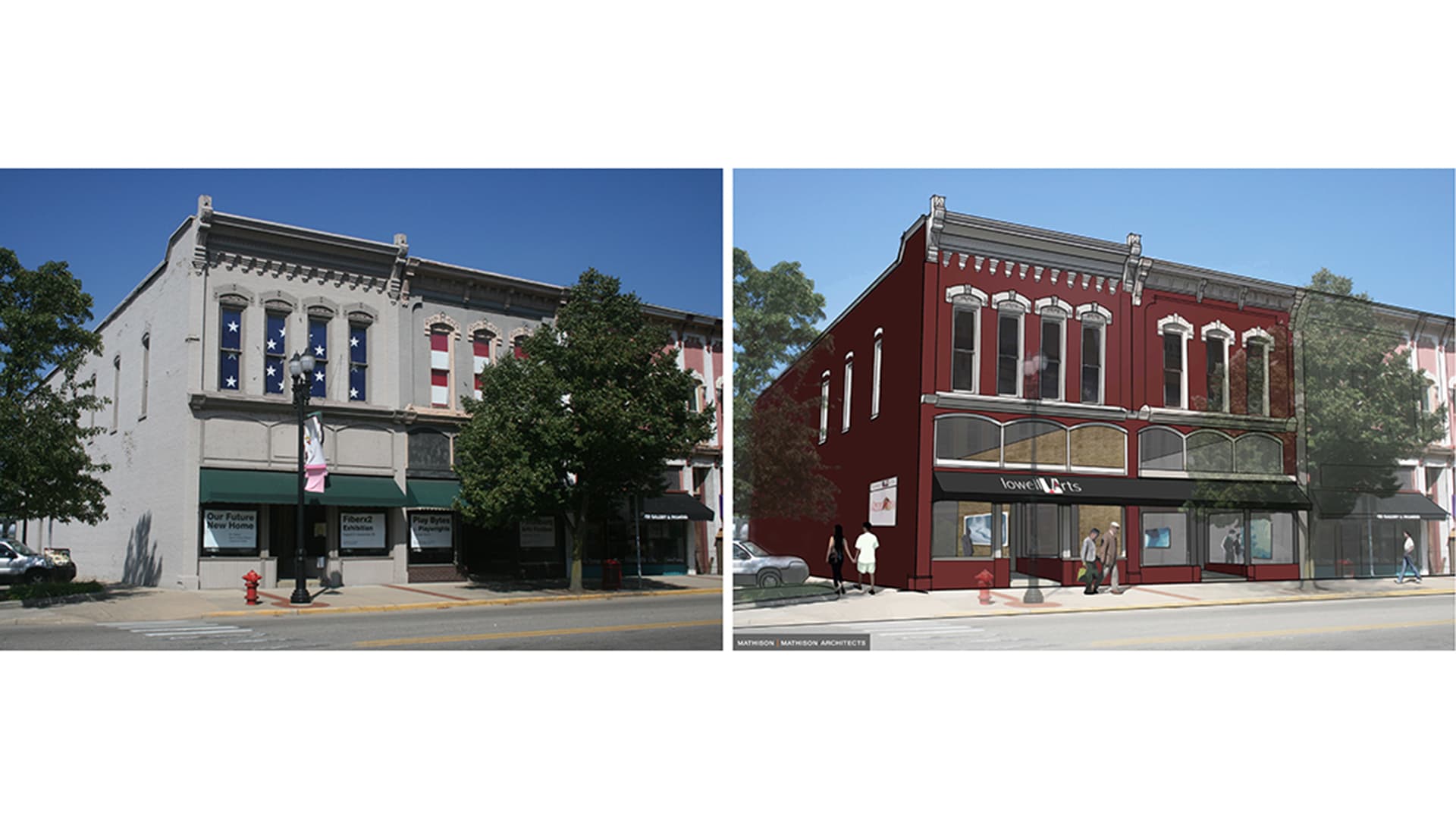 LowellArts Rendering + Before photo