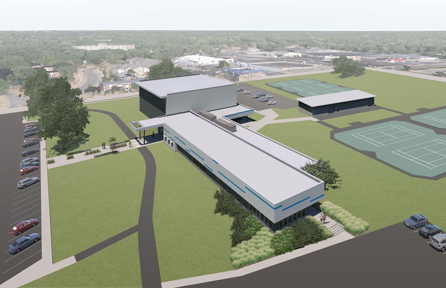 KCC Miller Gym Aerial Rendering
