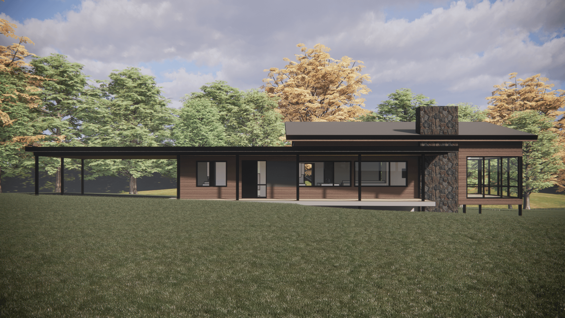 Field and Forest Front Elevation