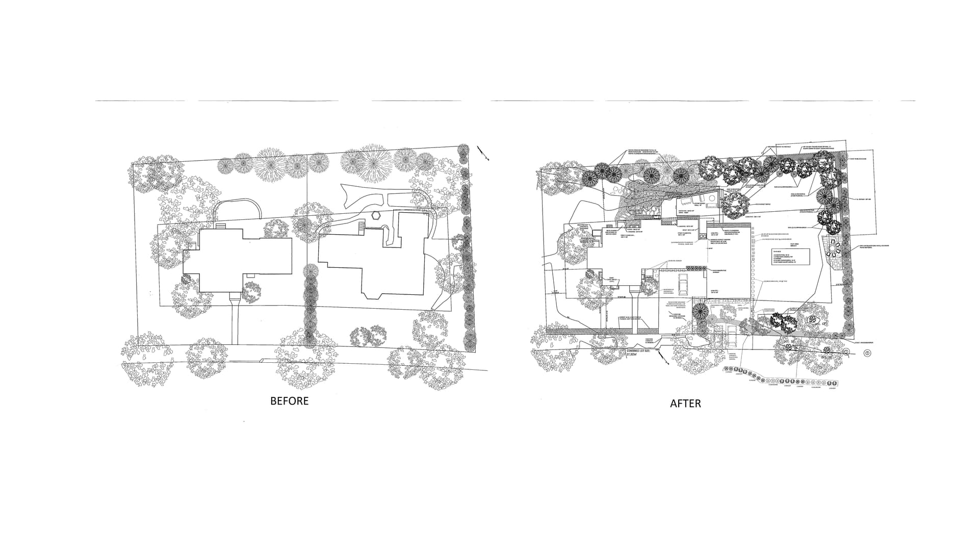 Chestnut Hill before and after plans