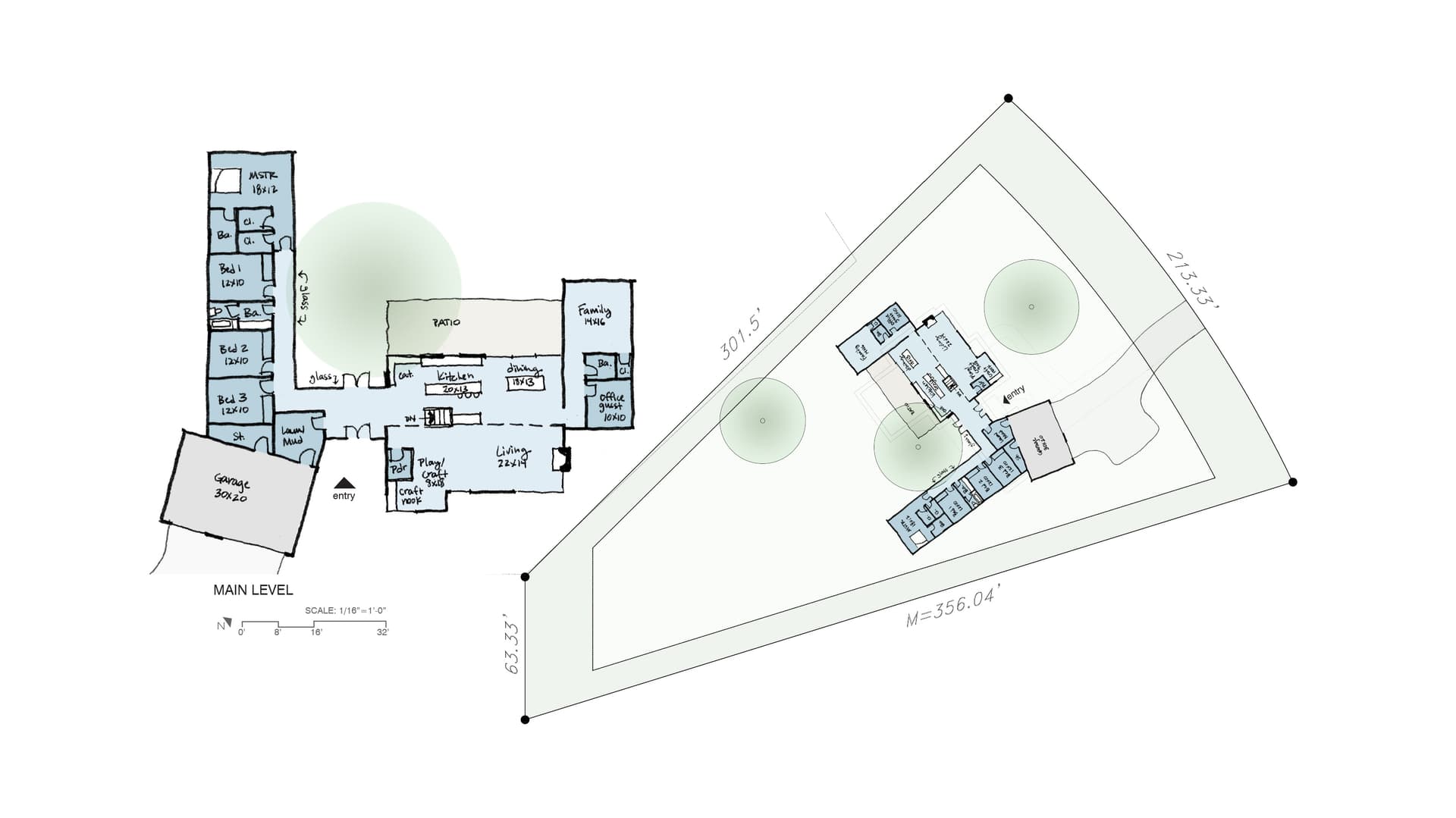 courtyard circle site plan sketch