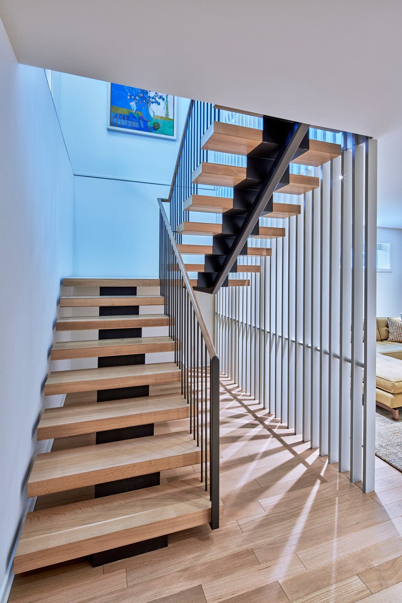 Watermark open staircase and slat wall